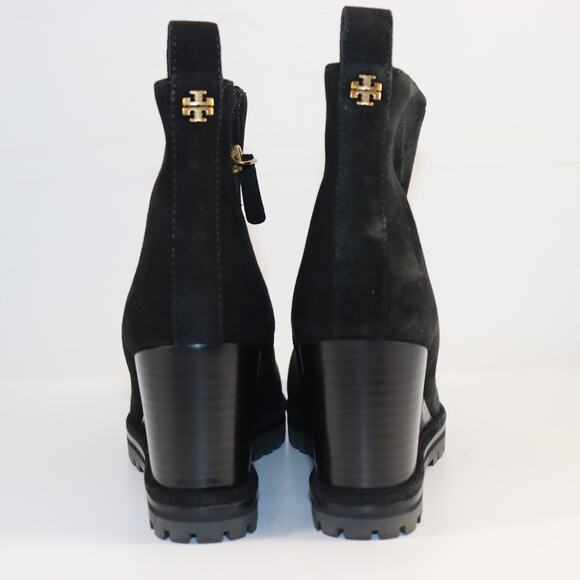 Tory Burch Black Suede Wedge Boots 6.5M – New w/ Dust Bag - Picture 4 of 6